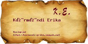 Körmöndi Erika névjegykártya