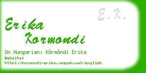 erika kormondi business card